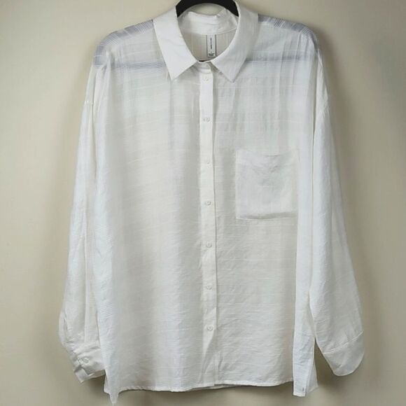 Gentle Fawn Semi Sheer Long Sleeve Button Down Blouse Size L NWT - Picture 14 of 14